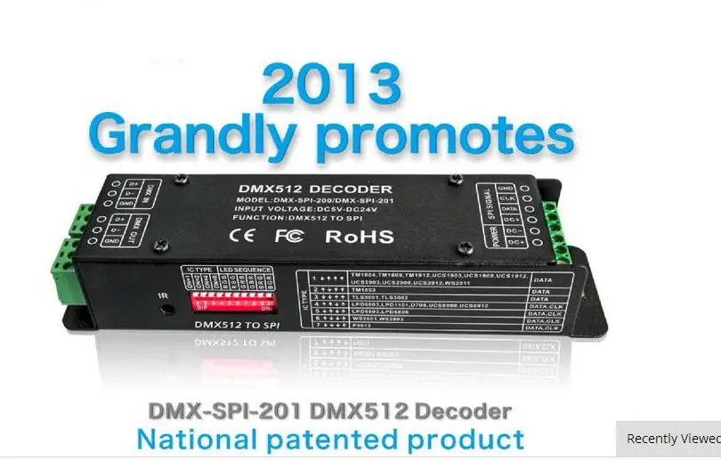 DMX SPI 201;DMX SPI Decoder;can switch 7 kinds of IC type, support more