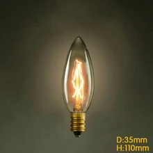 C35 E14 40 W 220-240 V с вольфрамовой нитью накаливания 1900 Античная Винтаж мир лампочка эдисона/ретро-лампы Эдисона