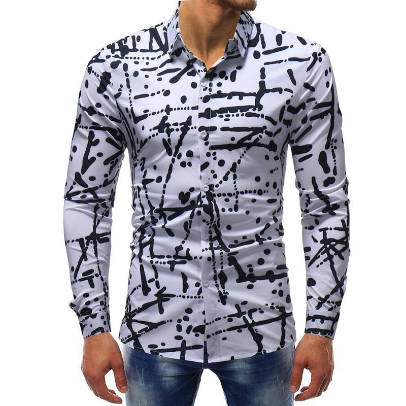 M 5XL 2018 New Summer Casual Floral Shirt Men Slim Fit Shirts For Men