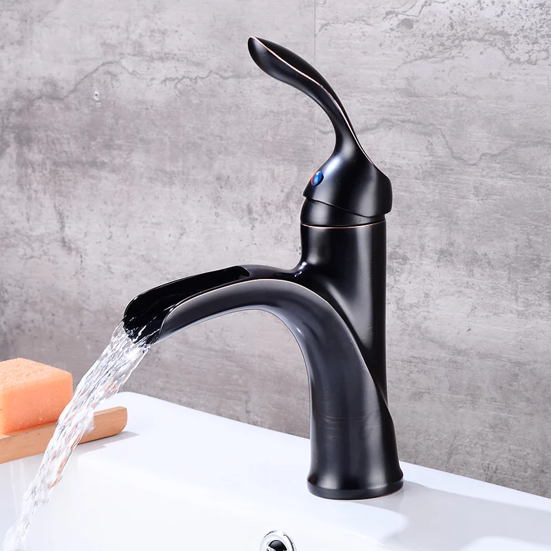 Fapully حوض للحمام صنبور النفط مفروك البرونزية شلال صنبور وحيد مقبض الحمام الغرور غسل حنفية من النحاس 526-11ORB Fapully حوض للحمام صنبور النفط مفروك البرونزية شلال صنبور وحيد مقبض الحمام الغرور غسل حنفية من النحاس 526-11ORB