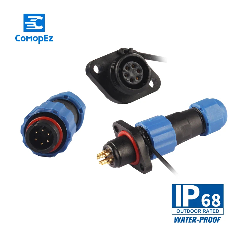 

Sp13 1pin 2pin 3pin 4pin 5pin 6pin 7pin Waterproof Connector Dustproof Aviation Connectors IP68 Male Female Plug and Socket