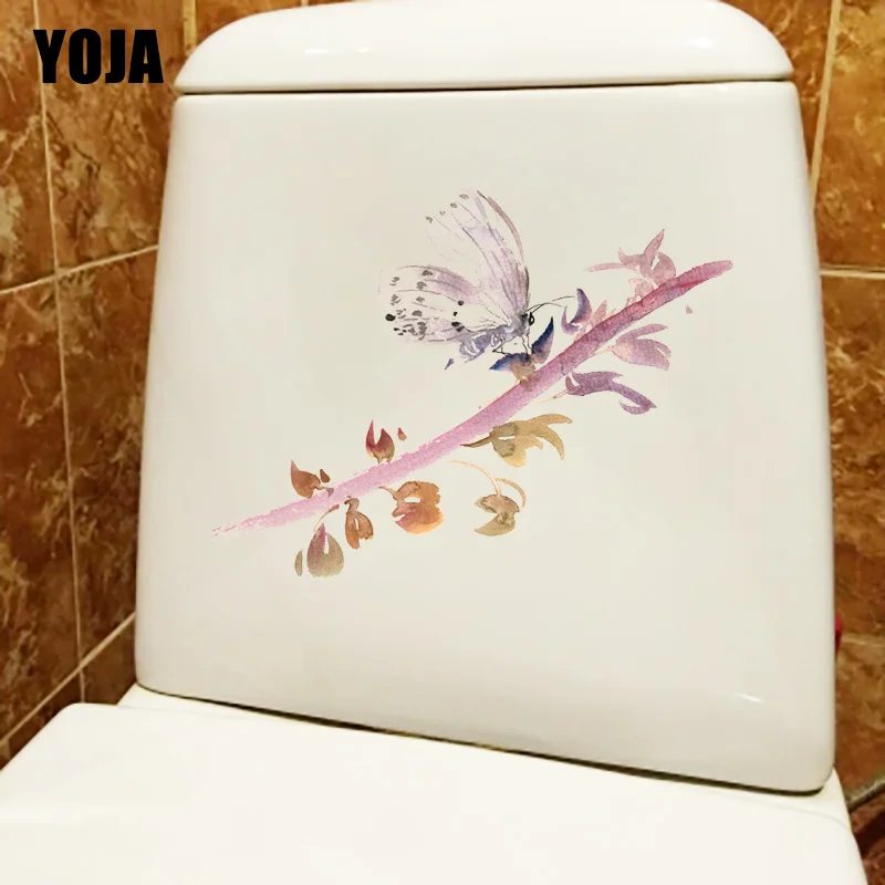 YOJA 23.6X20.2CM бабочка акварель на бутон классическое искусство Декор стены Наклейка
