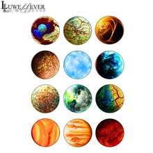 

10mm 12mm 14mm 16mm 20mm 25mm 428 12pcs/lot Planet Mix Round Glass Cabochons Jewelry Findings 18mm Snap Button Charm Bracelet