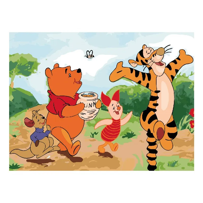 

Winnie the pooh and tiger By Numbers module Picture pictures by hand Unique Gift Home Decor for children