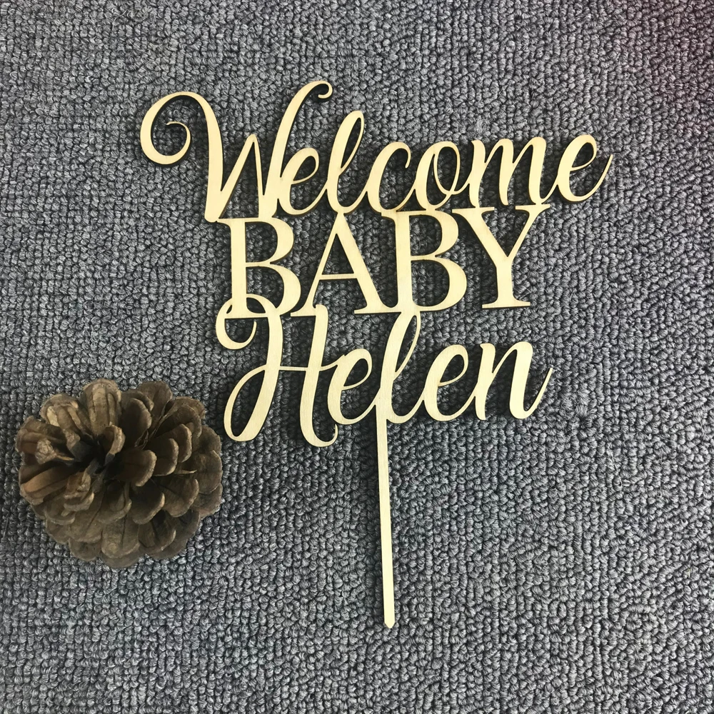 Personalized Welcome Oh Baby Cake Topper,Custom name for Baby Cake Topper,Unique Cake Topper for Kids Birthday Baby Shower decor