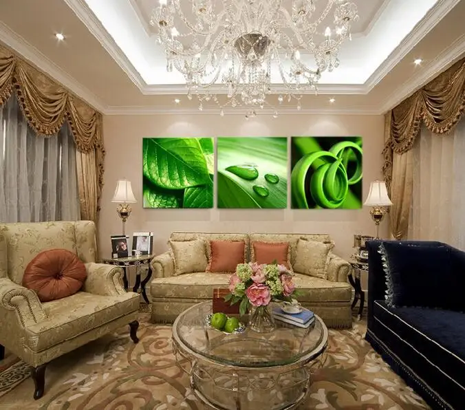 Unframed Oil Paintings 3 Pieces Cheap Modern Paintings For Living Room ...