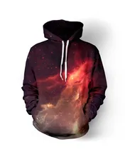 Neue Hipster RED NEBULA GALAXY UNISEX GANZEN 3d PRINT HOODIE Frauen Männer Sweatshirts Hoodies
