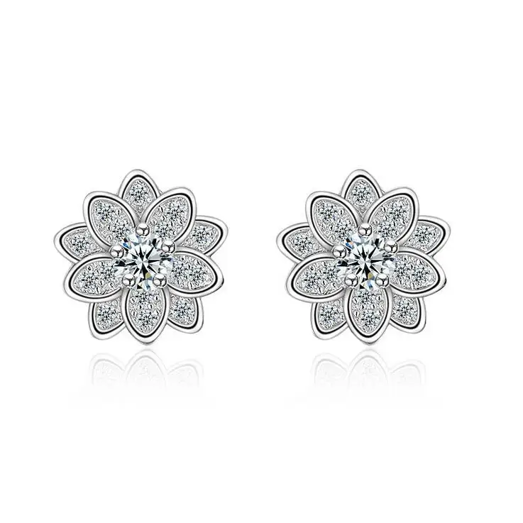 Женские серьги гвоздики из серебра 925 пробы с цирконом|earrings women|earrings fashionfashion earrings |