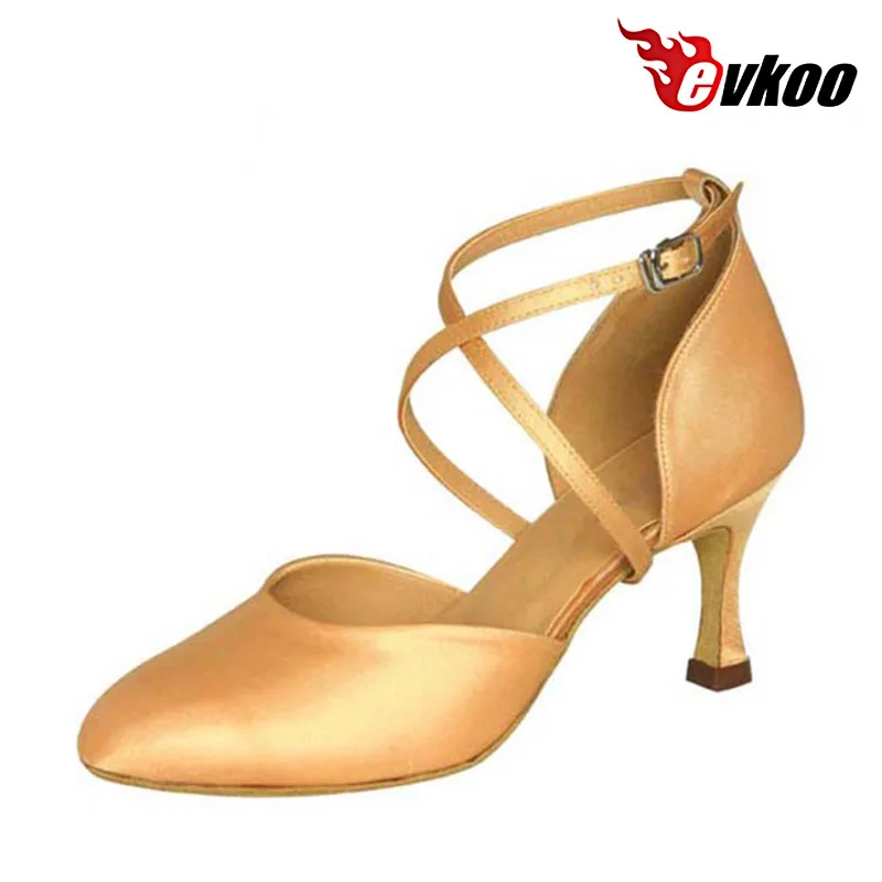 Evkoodance/Брендовая женская обувь для современных танцев; высота каблука 7 см; бальные туфли из сатина; четыре цвета; удобные Evkoo-032