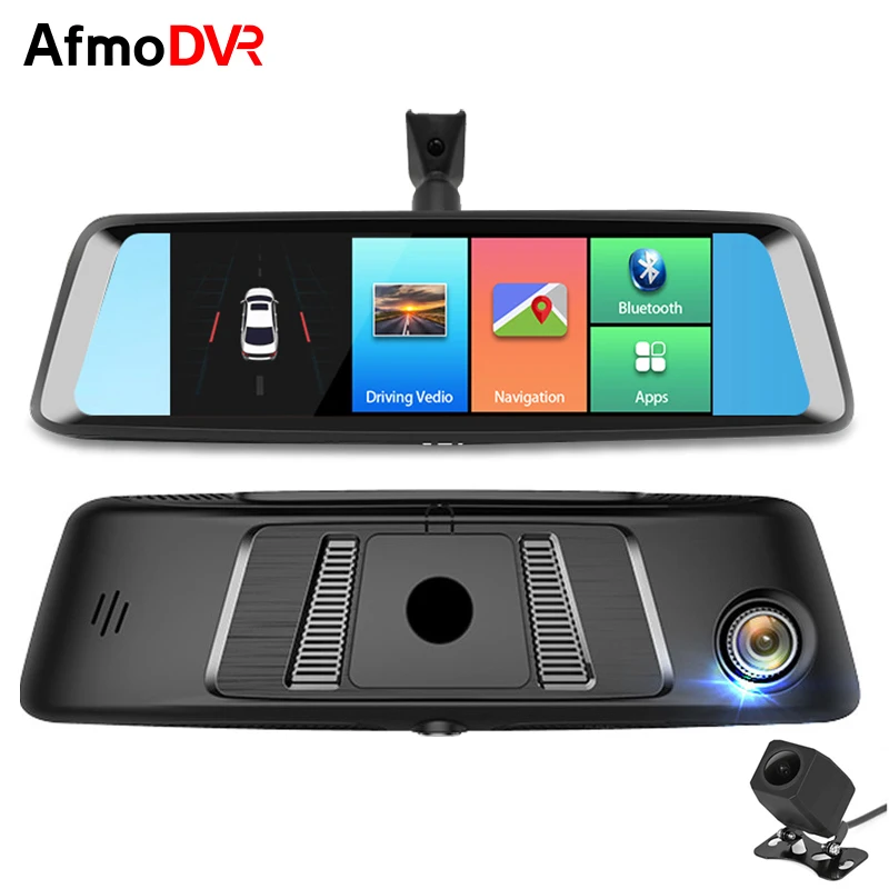 AfmoDVR 7 &quot4 г DVRs двойной тире камера заднего вида Зеркало Android системы с gps Bluetooth для