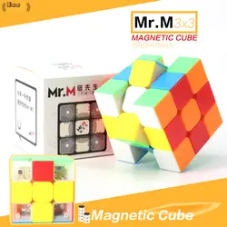 Shengshou Mr. M Магнитный магический куб 3x3x3 Stickerless 3x3 speed Cube Puzzle обучающая игрушка для профессионалов игроков детские игрушки