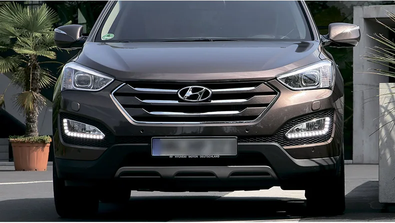 SMRKE DRL для hyundai Santa Fe DM 2012~ /Автомобильный светодиодный дневные ходовые огни с противотуманной рамкой/дневная лампа для вождения автомобиля