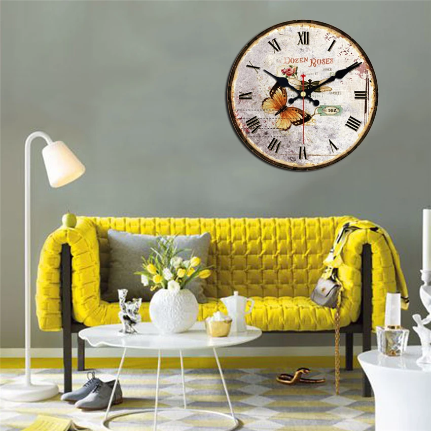 Дизайнерские бесшумные часы Papillons для дома и сада, гостиной, офиса, кухни, Настенный декор, большие настенные часы, не тикающий звук