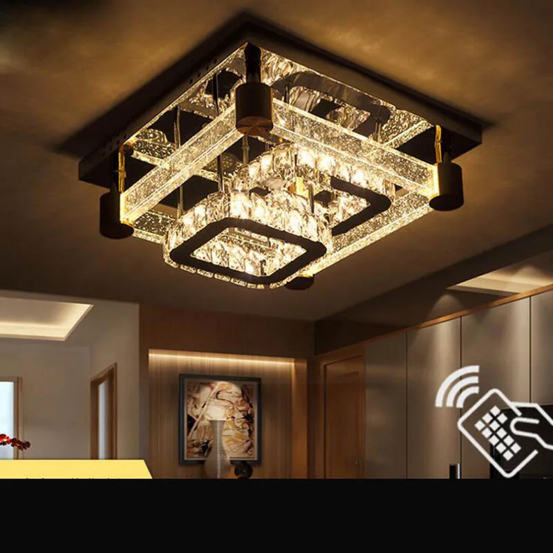 

Led ceiling lamp Crystal luxury simple bedroom lighting led square crystal ceiling lamp led lighting fixture ceiling lamp lights