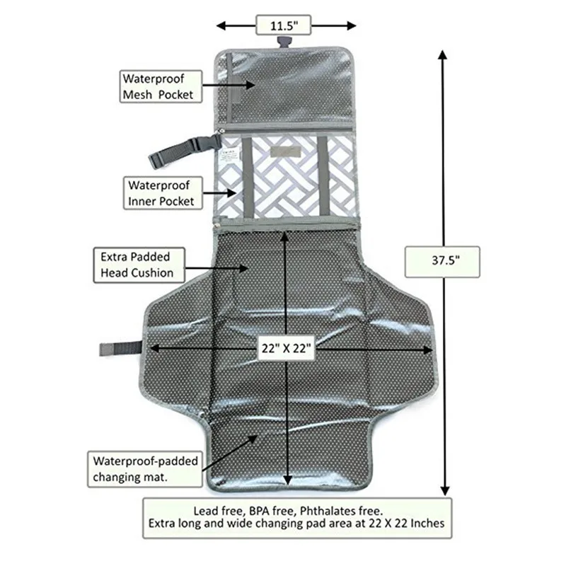 baby changing mat Newborns Foldable Waterproof Baby Diaper Changing Mat Portable Changing Pad diaper changing mat #4J11 (8)