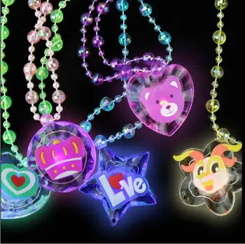 

Flashing Necklace Soft Rubber Led Toys Cartoon Funny Light Up Toys Party Celebration Gifts For Kids Children YH1225