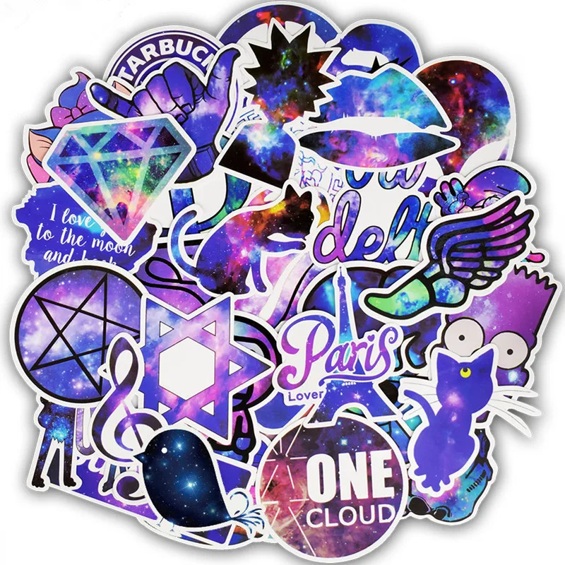 Mixed Galaxy Sticker Stars Dream Anime Cartoon Stickers for DIY Luggage Laptop Skateboard Car Motorcycle Bicycle Stickers