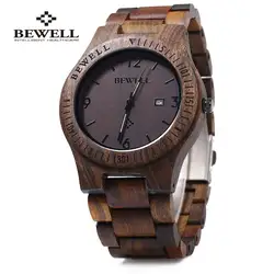 Bewell ZS-W086B люксовый бренд деревянные часы Мужские Аналоговые Кварцевые Дата движения водонепроницаемые мужские наручные часы relogio masculino