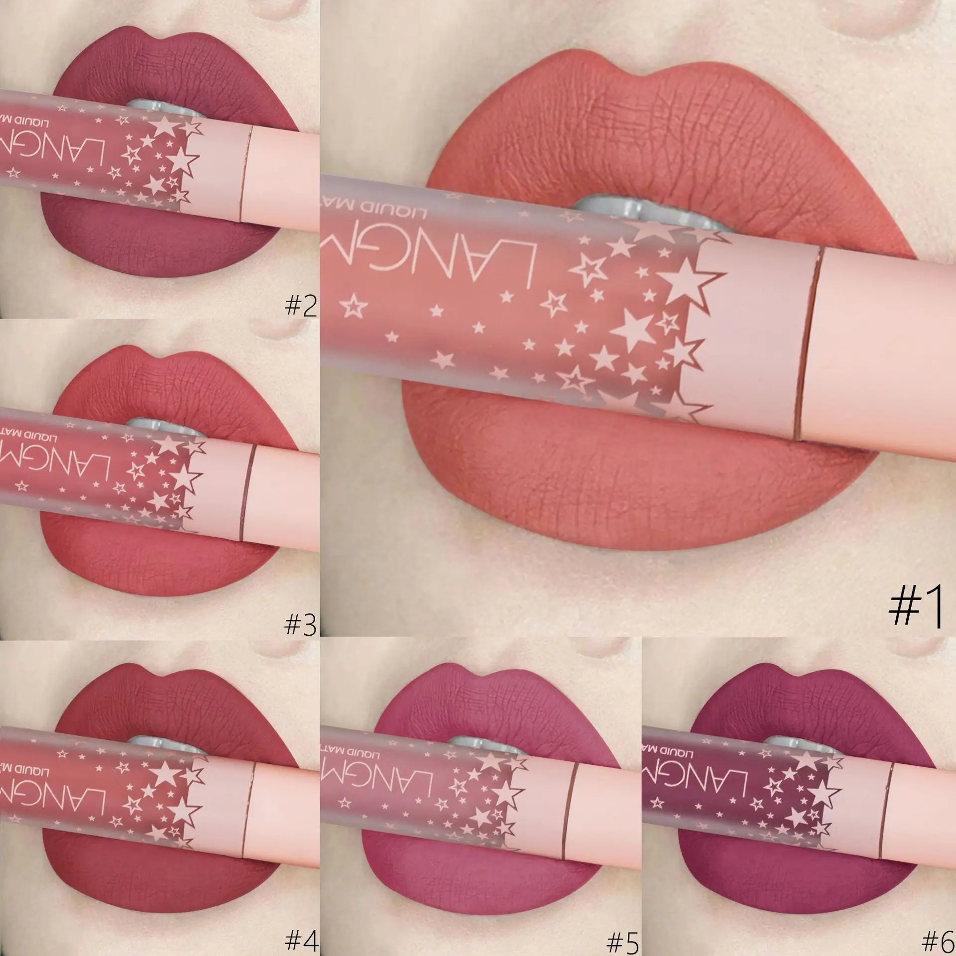 

LANGMANNI Brand 12Pcs/set Liquid Matte Lipstick Makeup Tint Long Lasting Waterproof Sexy Velvet Lip Gloss Nude Lip Kit Maquiage
