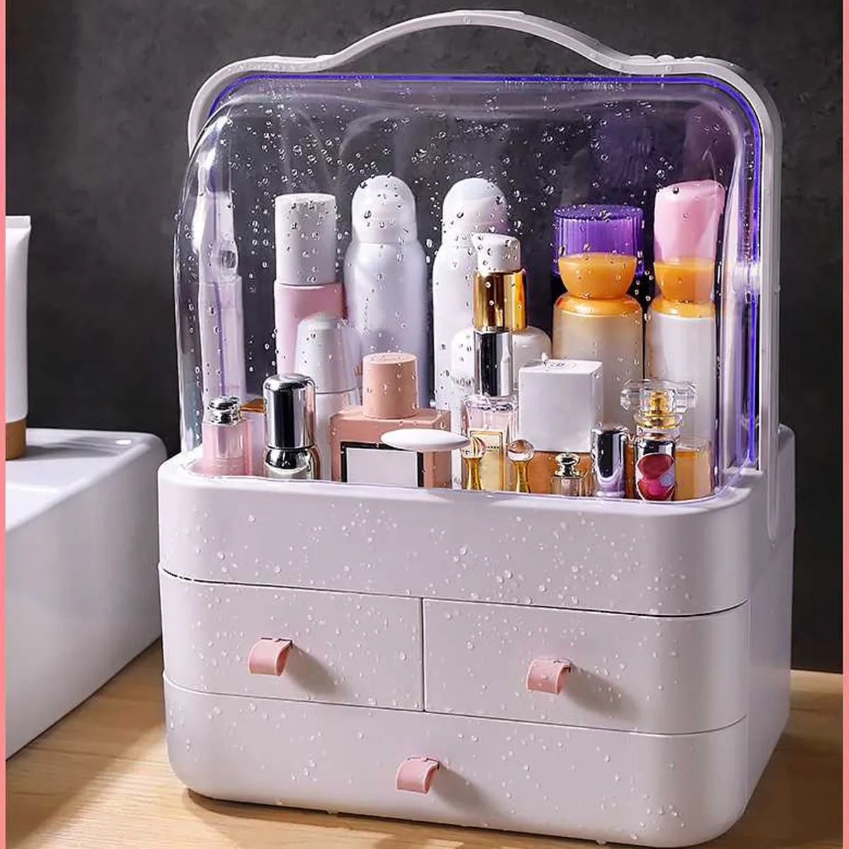 

Plastic Cosmetic Drawer Storage Box Makeup Holder Organizer Box Lipstick Skin Care Products Desktop Sundry Bathroom Storage Case