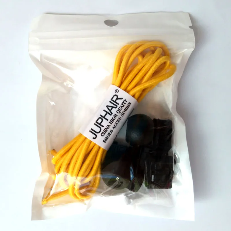 JUP 1-50 Pairs Yellow Colored Shoe Laces for Children Fashion Elastic Rubber Adjustable Shoelaces Fashion Lazy Shoelace Strings