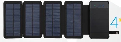Солнечные панели 8 Вт складное солнечное зарядное устройство большой емкости power bank Универсальное портативное зарядное устройство для телефона туристический внешний аккумулятор - Цвет: 4 solar panels