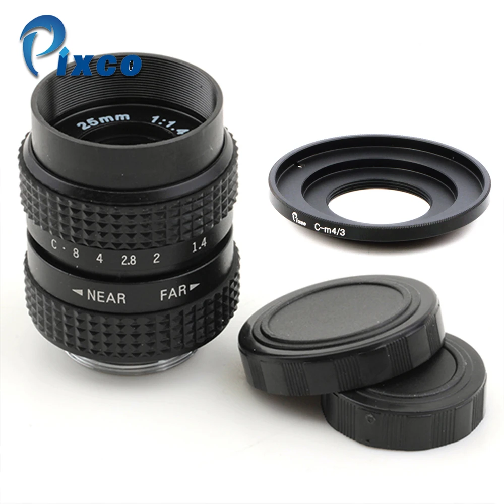 Pixco 25 мм F1.4 для Micro 4/3 m4/3 Nikon 1 Fuji FX Pentar Q NEX EO S.M CC TV lens + C Mount|c mount|tv lens25mm f1.4 |