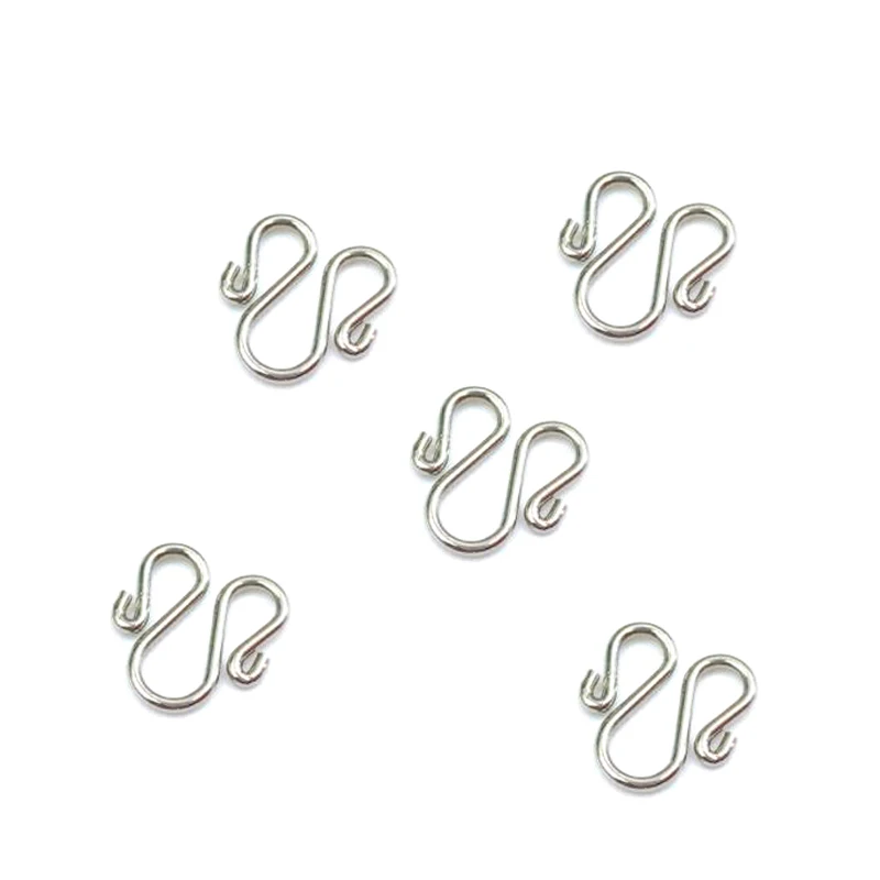 2 Colors 10pcs 304 Stainless Steel Jewelry Making S Hook Clasps for