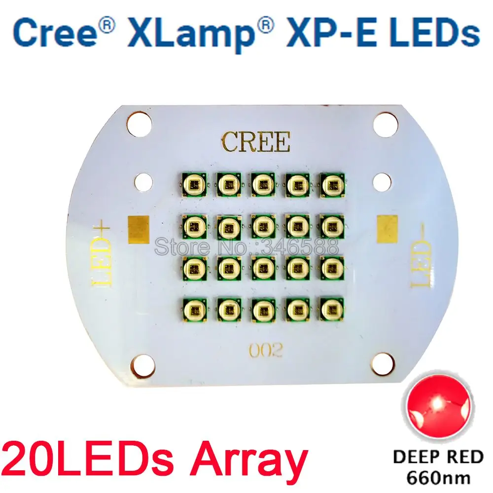 

CREE XLamp XPE XP-E 60W Deep Red 660nm Plant Grow LED Light Diode Emitter Light 20LED Multi-Chip Array for Indoor Garden Plant