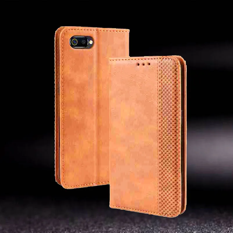 

PU Leather Case For Oppo Realme C2 Cover Phone Case Netting Design Protector Etui For Oppo A1K Case Fundas Magnetic Housing
