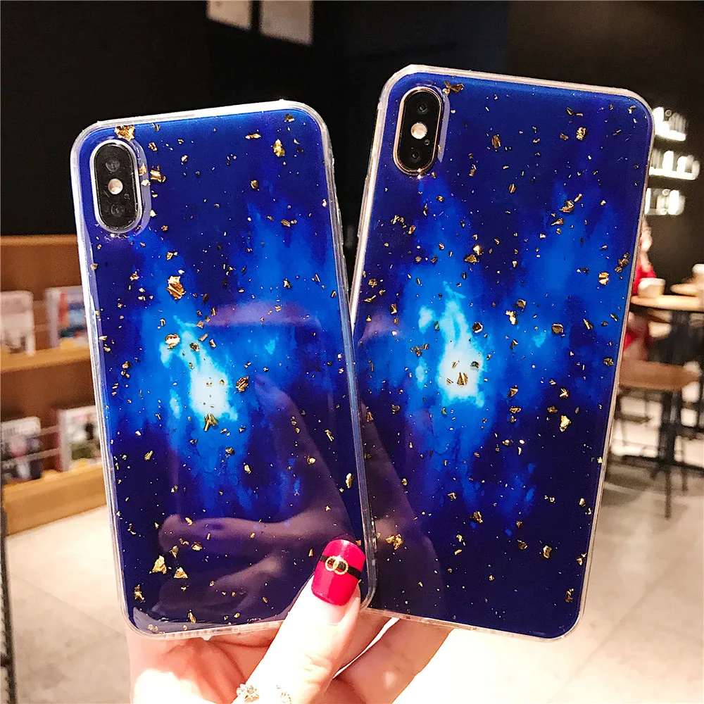 

Dir-Maos For iPhone Xs Max Case X Xr 8 7 6 6s Plus Fashion Women Starry Night Blue Fire Stars Art Pattern Soft Cover Shock Proof