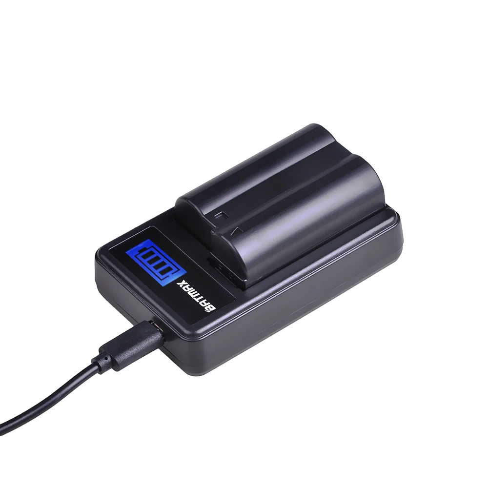 

1Pack EN-EL15 EN EL15 ENEL15 Camera Battery +LCD USB Charger For Nikon D7000 D7100 D800 D800E D600 D610 D810 D7200 Z6, Z7 Camera