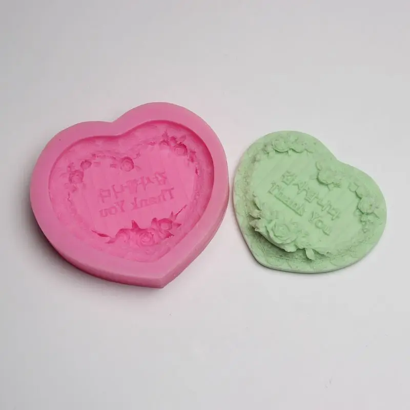 Heart shaped rose silica gel mold Paster Tablets Craft Clay Pendant Chocolate Molding Soap Making Silicone Mold