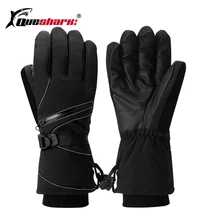

Queshark Winter Men Skiing Gloves Thicken Cotton Warm Motorcycle Cycling Gloves Waterproof Windproof Snowboard Gloves
