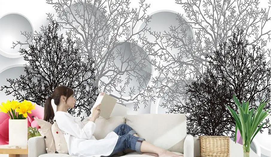 

custom wallpaper for walls 3 d for living room Circle abstract tree TV background wall murals wallpaper for walls 3 d