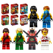 6pcs lot New Original Ninja Figures Ninja KAI JAY COLE ZANE Lloyd WU Minifigures With Weapons