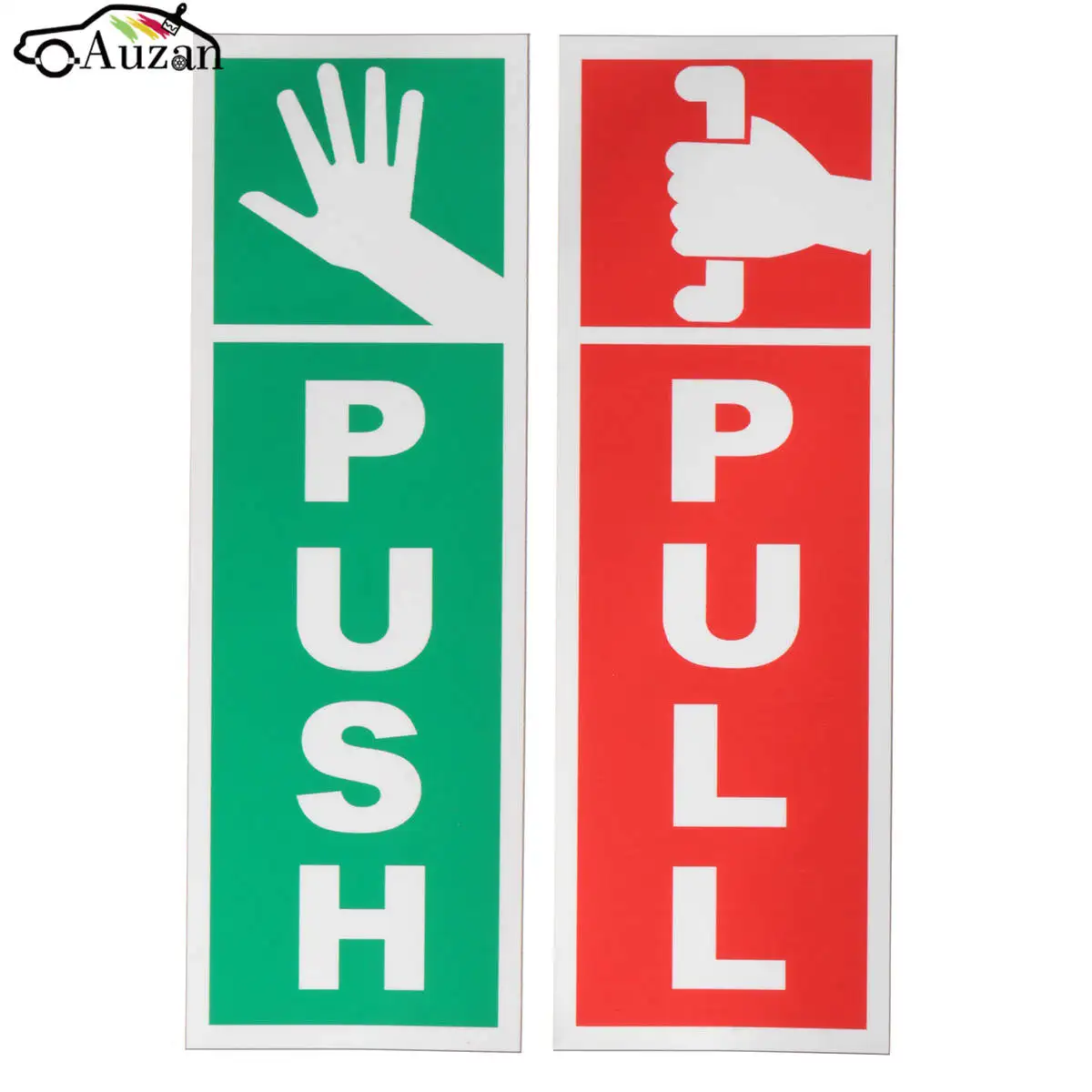 PUSH & PULL Door Window Gloss Laminated Warning Sign Vinyl Waterproof