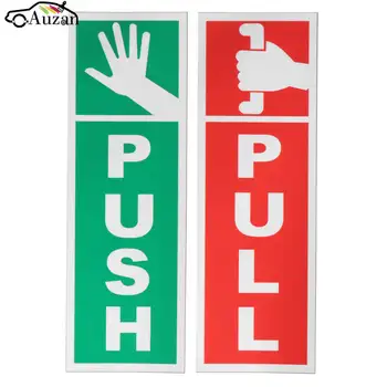 

PUSH & PULL Door Window Gloss Laminated Warning Sign Vinyl Waterproof Decal Sticker