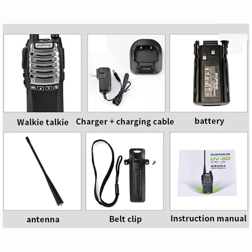 Baofeng General UV 8D Walkie talkie 8 Вт Высокая мощность двойной Запуск ключа 5 15 км связь