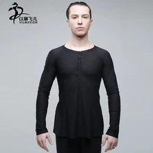 Men’s Dance Costumes Ballroom Latin Microfiber 2016 New Style Men Latin Dance Clothing V Collar Coat Top
