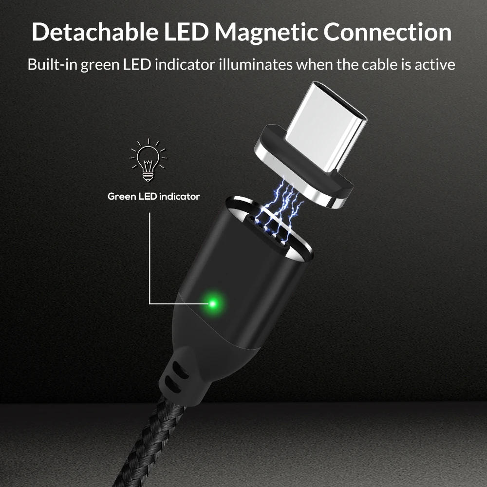 TOPK Магнитный кабель USB C Micro быстрой зарядки синхронизации данных Тип usb для samsung