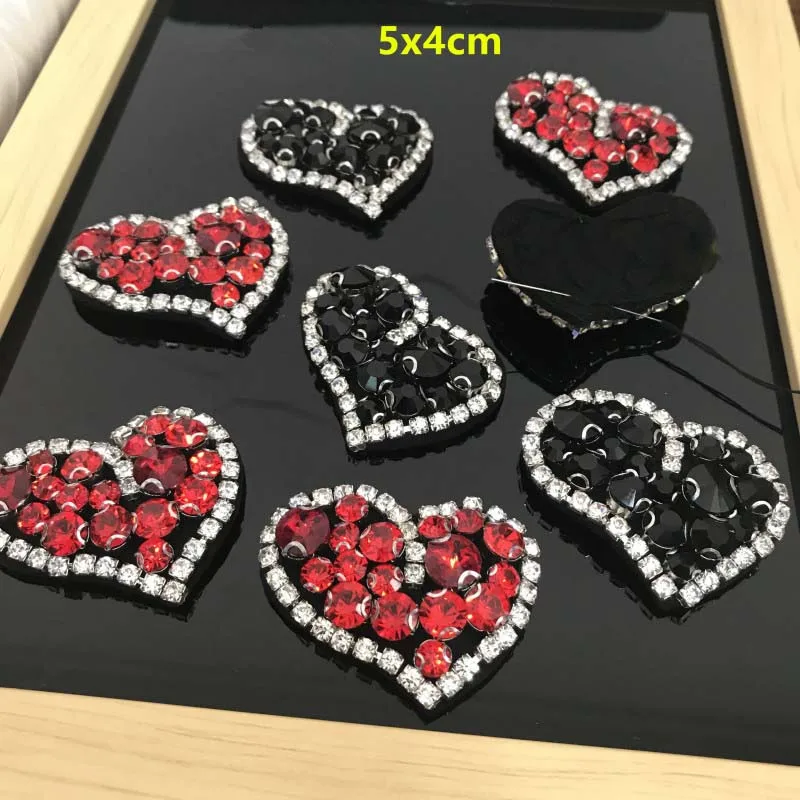 Hand-nail-drill-love-patch-cloth-pasted-black-red-clothing-shoes-accessories-DIY-accessories-decoration-patches (2)