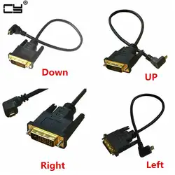 Micro HDMI Тип D вверх и вниз влево и вправо под углом 90 градусов к DVI 24 + 1 кабель покрытием 3D 4 к 1080 p Аудио для планшета ComputerTV
