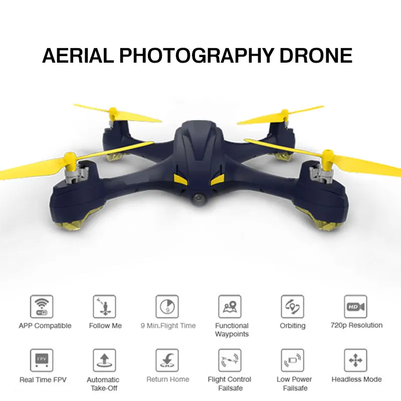 

RC Drone Wifi FPV 720P HD Camera 2 Million Pixel GPS Altitude Mode Follow Me One-Key Return Quadcopter