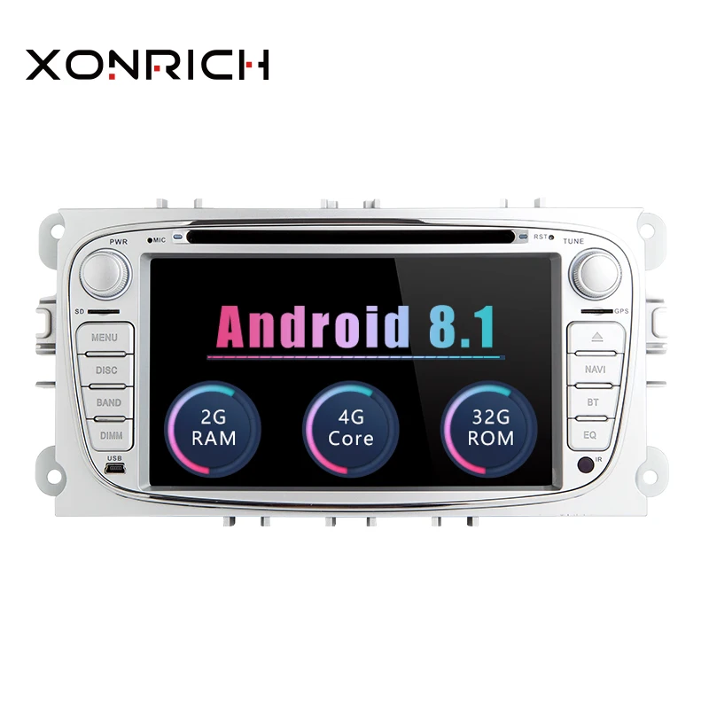 Автомагнитола 2 Din с Android 8 1 DVD плеер для Ford Focus S Max C Mondeo 4 Galaxy Kuga 2008 2010 GPS магнитофон + 32