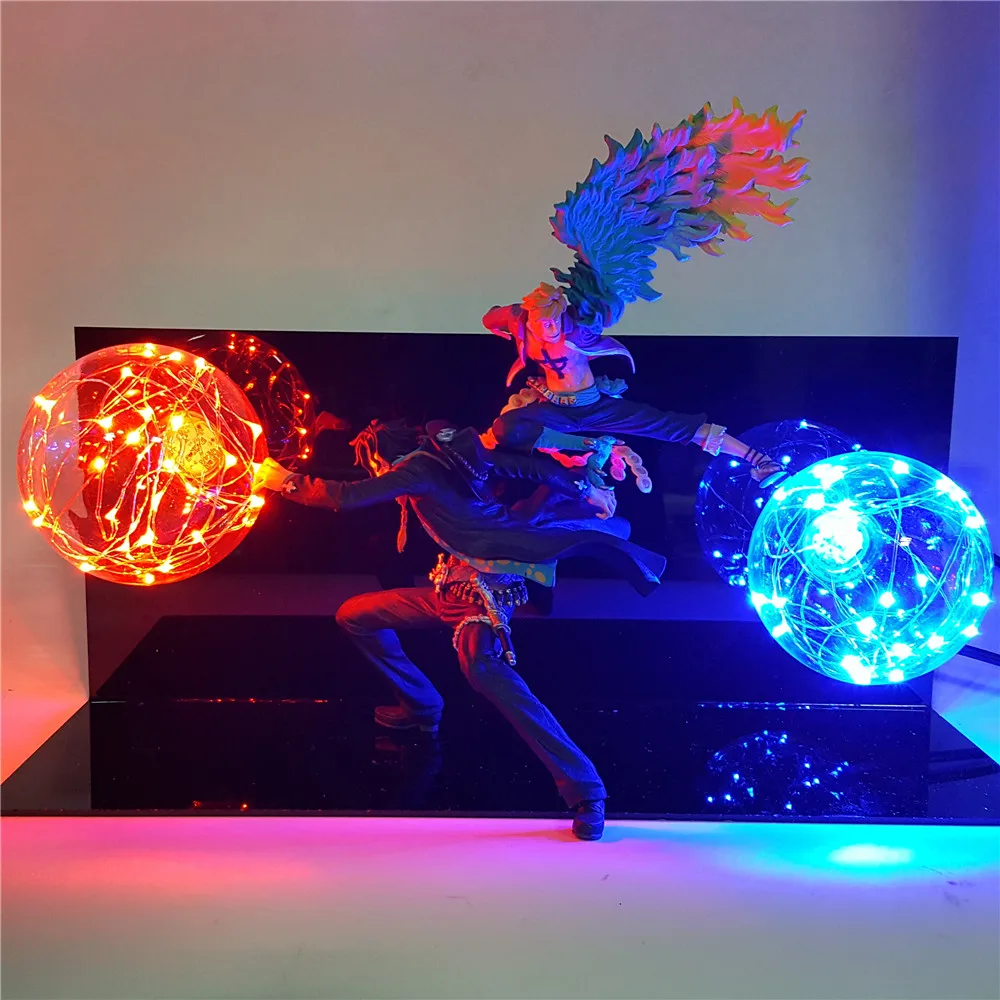 

One Piece Action Figure Marco Ace Led Table Lamp PVC Model Toy Anime Figura One Piece ACE Team Cooperation Boys Children Toys