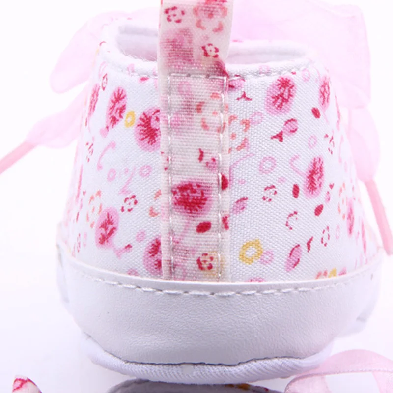 Baby Shoes Girls Cotton Floral Infant Soft Sole Baby First Walker Toddler Shoes