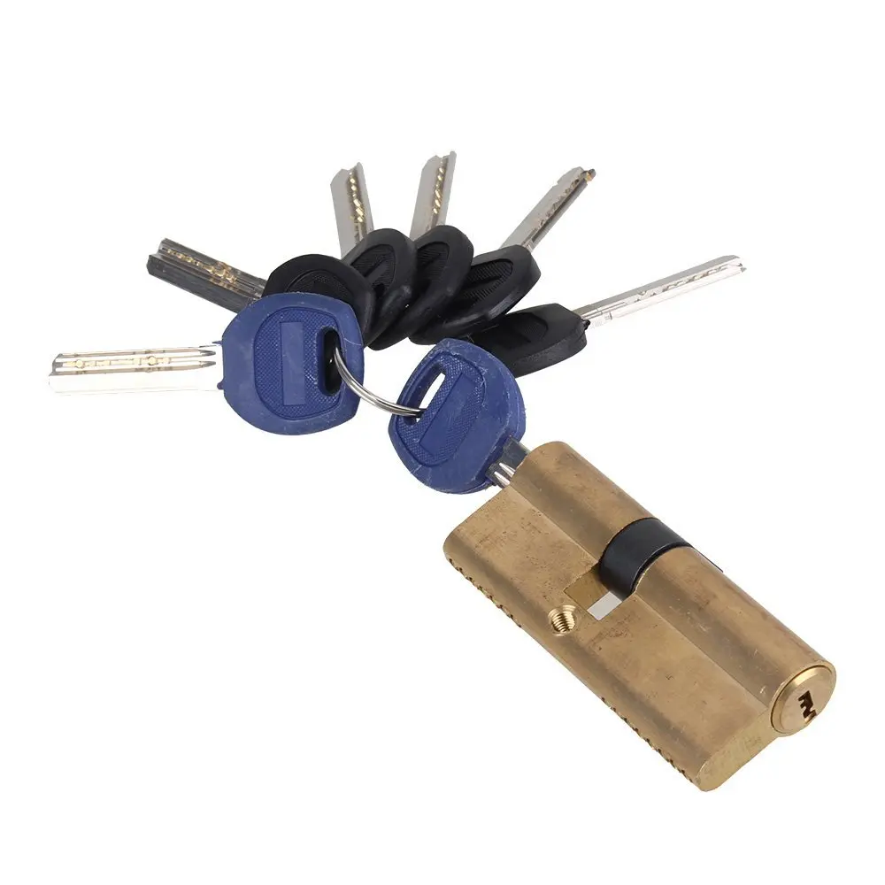 Euro-Profile-Cylinder-Barrel-5-Pin-Lock-Brass-Satin-Nickel-Finish-75mm-With-7-Keys (2)