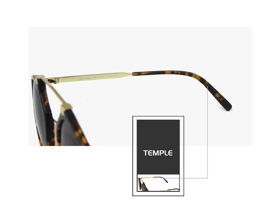 Бесплатная доставка позолоченный металл брови бар солнцезащитные очки для женщин для дизайнер Модные летние стиль черный Деми Гавана цвет