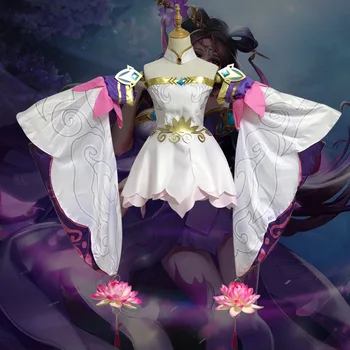 

Elegant Women Games Dancer Clothing Dress Classic Anime Chinese Beauty Cosplay Costumes Noble Masquerade White Uniform Girl Gift